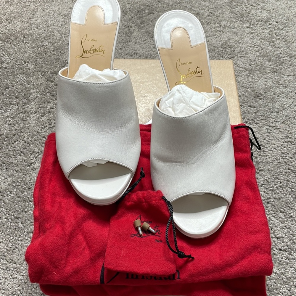 Nappa Pigamule 100 Slide Sandals 39 White - Picture 13 of 13